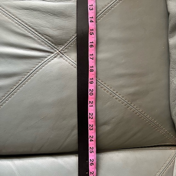 Vintage GORBANI Genuine Leather GOLD CURB CHAIN LOOK Elegant BLACK BELT M - Picture 12 of 16